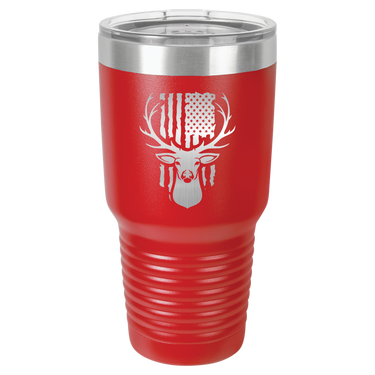 Deer With Flag Design Tumbler